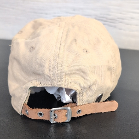 Lacoste Beige Cotton Baseball Cap Large Crocodile Logo Adjustable Strapback Hat - Picture 2 of 5